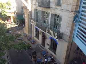 View from our hotel of the place next door. It's supposed to be very nice, but I don't think I could stay there without giggling at the name constantly.