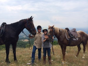 Umberto, Mike, Maureen, and Ramon, take in the view from above Tuscany.