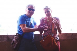 Maureen and Cousin Michael embrace their Italian heritage by speaking through hand gestures.